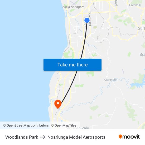 Woodlands Park to Noarlunga Model Aerosports map