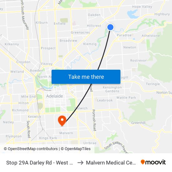 Stop 29A Darley Rd - West side to Malvern Medical Centre map