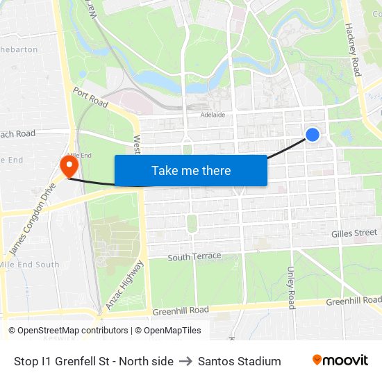 Stop I1 Grenfell St - North side to Santos Stadium map