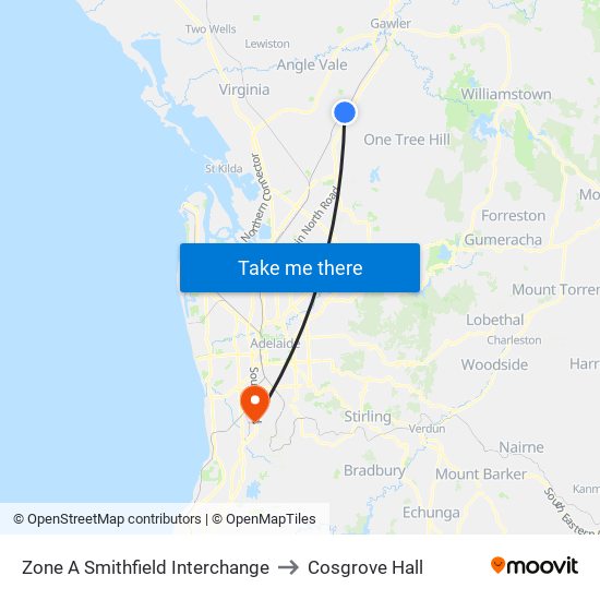 Zone A Smithfield Interchange to Cosgrove Hall map