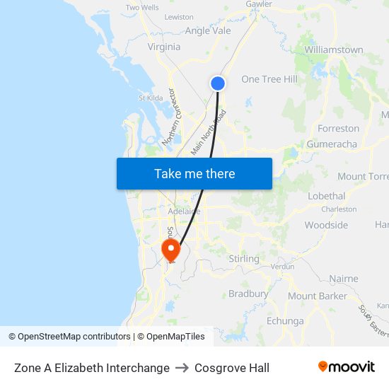 Zone A Elizabeth Interchange to Cosgrove Hall map