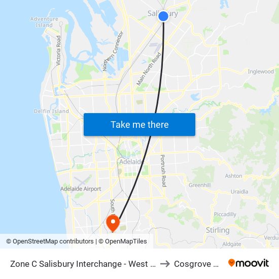 Zone C Salisbury Interchange - West Side to Cosgrove Hall map