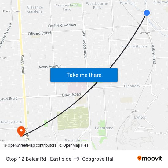 Stop 12 Belair Rd - East side to Cosgrove Hall map