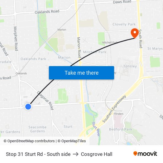 Stop 31 Sturt Rd - South side to Cosgrove Hall map