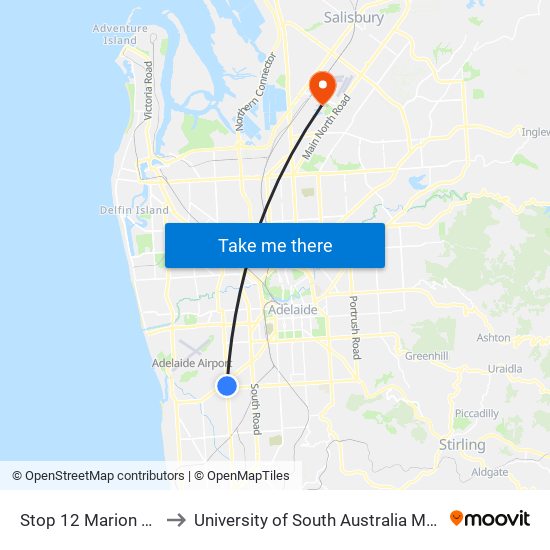 Stop 12 Marion Rd - East side to University of South Australia Mawson Lakes Campus map