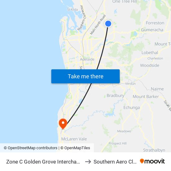 Zone C Golden Grove Interchange to Southern Aero Club map