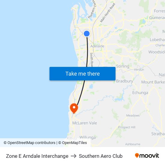 Zone E Arndale Interchange to Southern Aero Club map