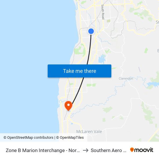 Zone B Marion Interchange - North side to Southern Aero Club map