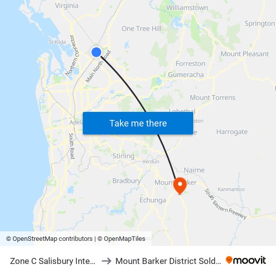 Zone C Salisbury Interchange - West Side to Mount Barker District Soldiers' Memorial Hospital map