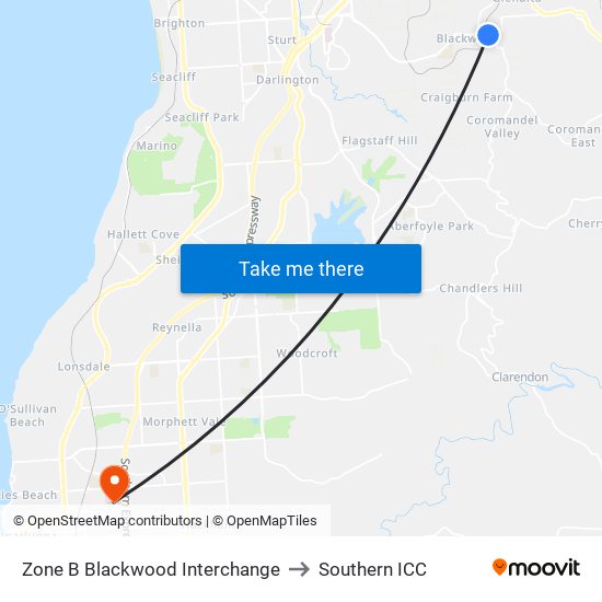 Zone B Blackwood Interchange to Southern ICC map
