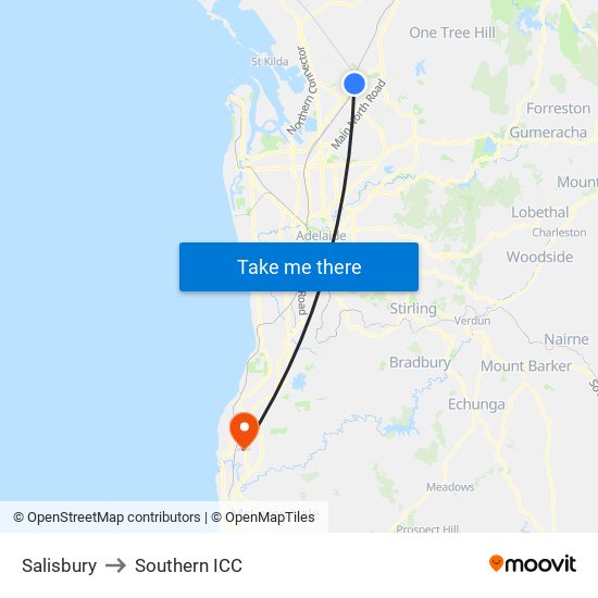 Salisbury to Southern ICC map