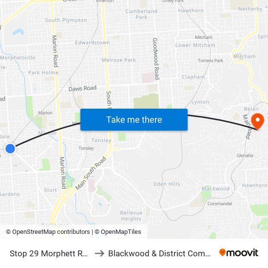 Stop 29 Morphett Rd - East side to Blackwood & District Community Hospital map