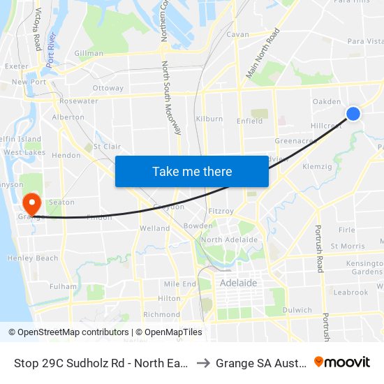 Stop 29C Sudholz Rd - North East side to Grange SA Australia map