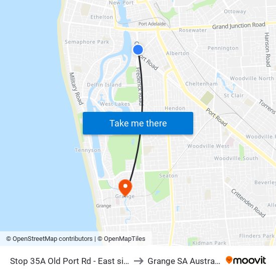 Stop 35A Old Port Rd - East side to Grange SA Australia map