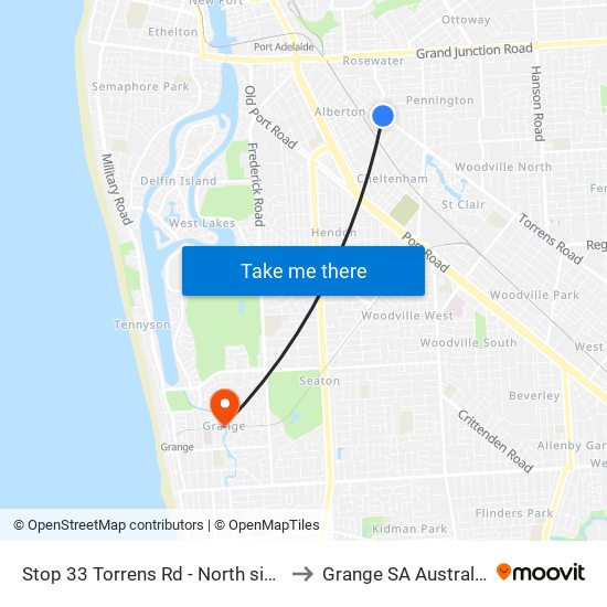 Stop 33 Torrens Rd - North side to Grange SA Australia map