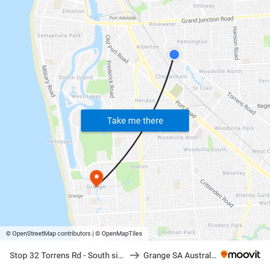 Stop 32 Torrens Rd - South side to Grange SA Australia map