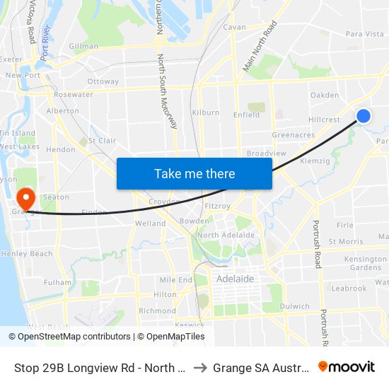Stop 29B Longview Rd - North side to Grange SA Australia map