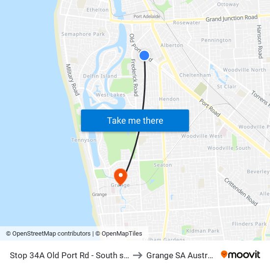 Stop 34A Old Port Rd - South side to Grange SA Australia map