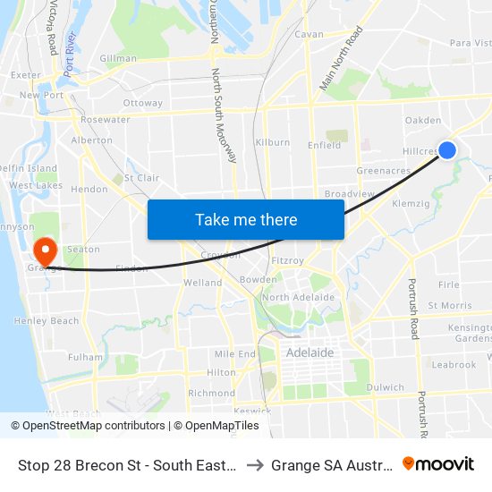 Stop 28 Brecon St - South East side to Grange SA Australia map