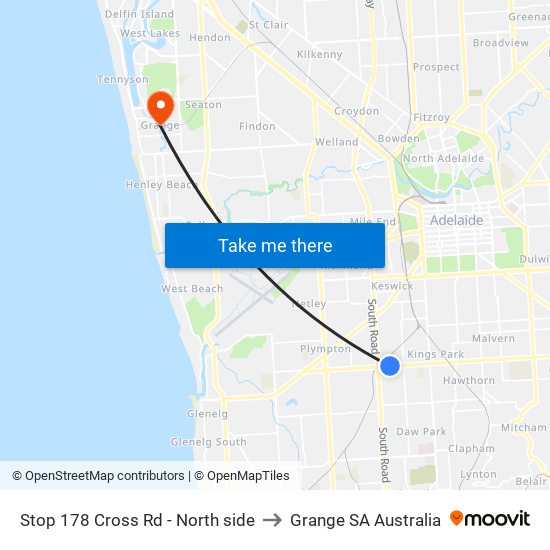 Stop 178 Cross Rd - North side to Grange SA Australia map