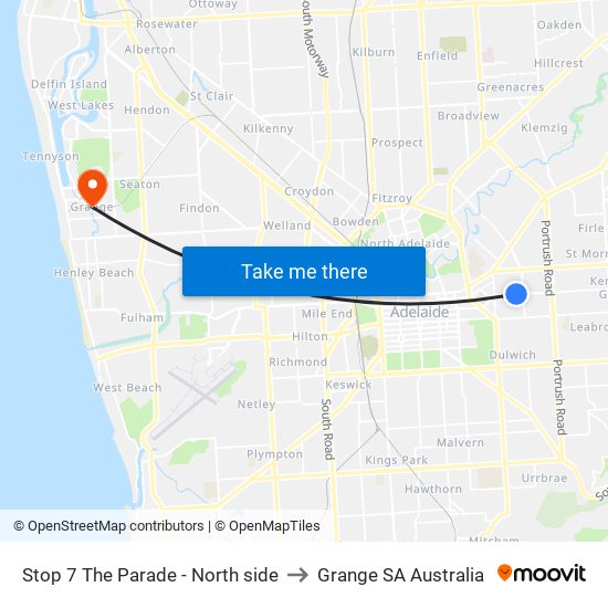 Stop 7 The Parade - North side to Grange SA Australia map