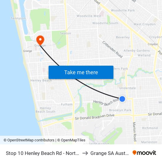 Stop 10 Henley Beach Rd - North side to Grange SA Australia map