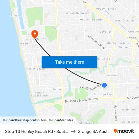 Stop 10 Henley Beach Rd - South side to Grange SA Australia map