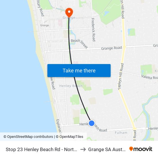 Stop 23 Henley Beach Rd - North side to Grange SA Australia map