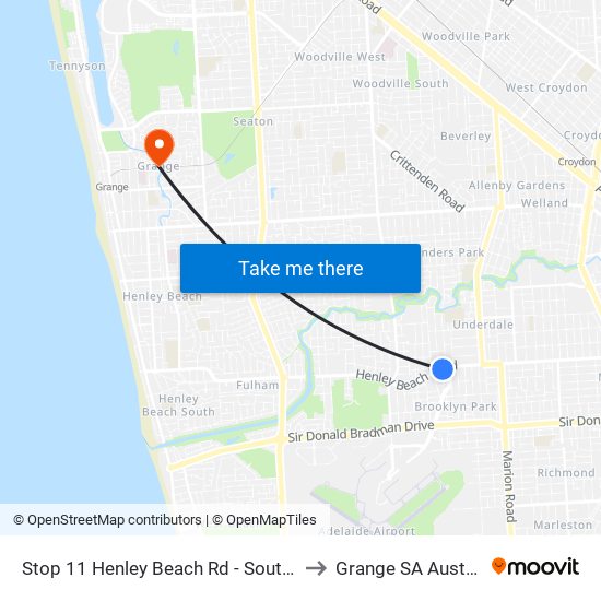 Stop 11 Henley Beach Rd - South side to Grange SA Australia map