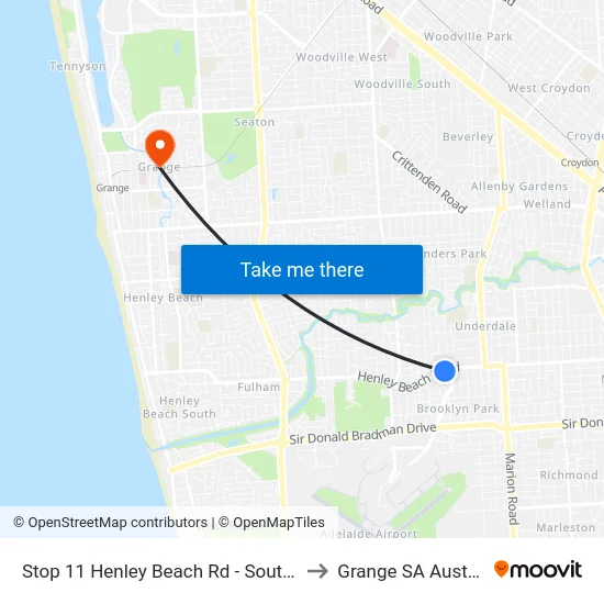 Stop 11 Henley Beach Rd - South side to Grange SA Australia map