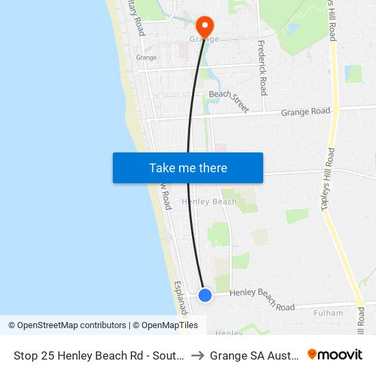 Stop 25 Henley Beach Rd - South side to Grange SA Australia map