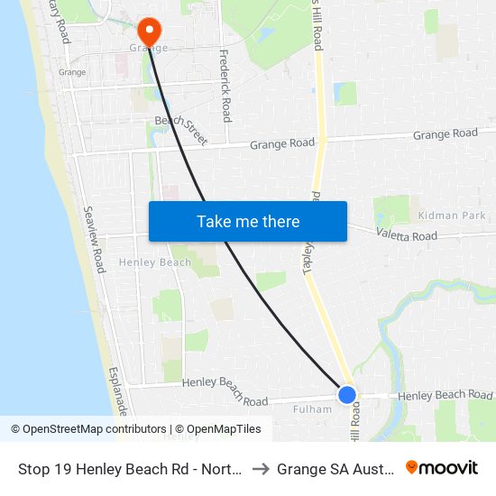 Stop 19 Henley Beach Rd - North side to Grange SA Australia map