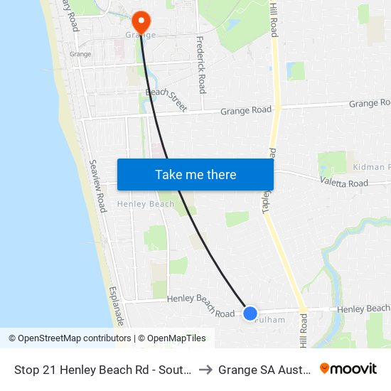 Stop 21 Henley Beach Rd - South side to Grange SA Australia map