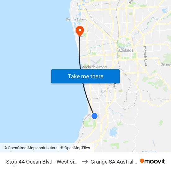 Stop 44 Ocean Blvd - West side to Grange SA Australia map