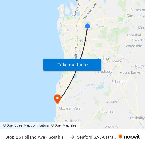 Stop 26 Folland Ave - South side to Seaford SA Australia map