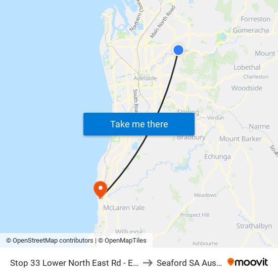 Stop 33 Lower North East Rd - East side to Seaford SA Australia map