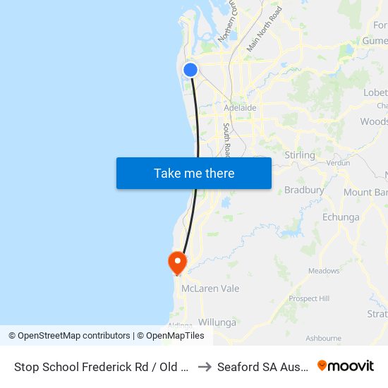 Stop School Frederick Rd / Old Port Rd to Seaford SA Australia map