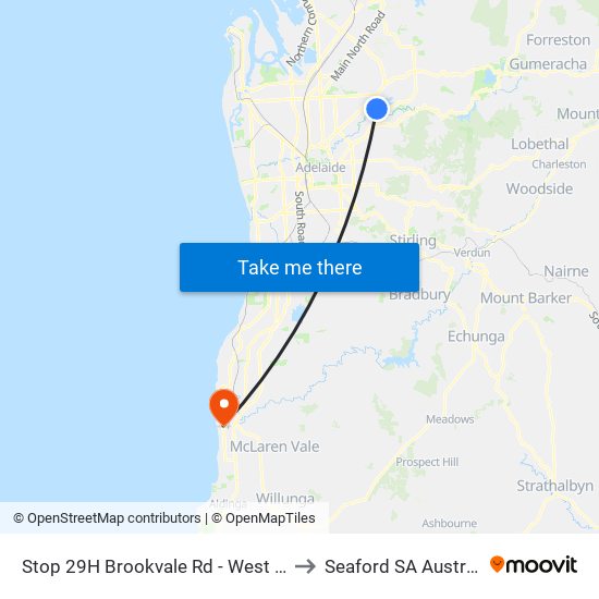 Stop 29H Brookvale Rd - West side to Seaford SA Australia map