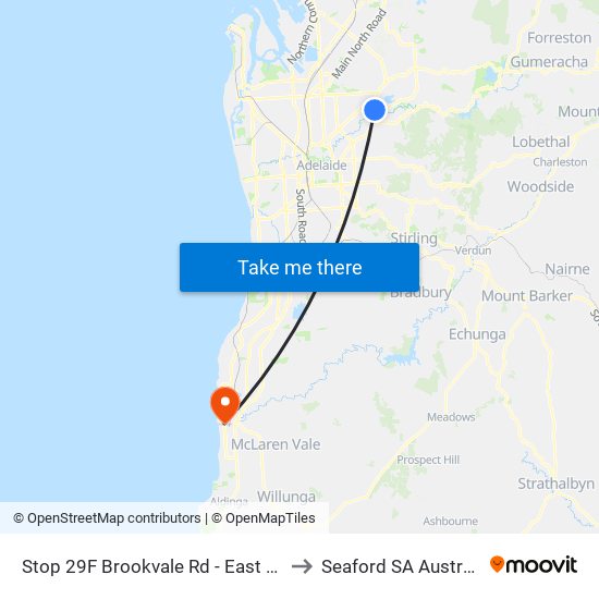 Stop 29F Brookvale Rd - East side to Seaford SA Australia map