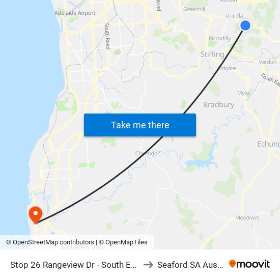 Stop 26 Rangeview Dr - South East side to Seaford SA Australia map