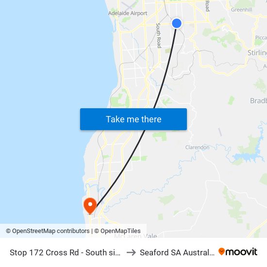 Stop 172 Cross Rd - South side to Seaford SA Australia map