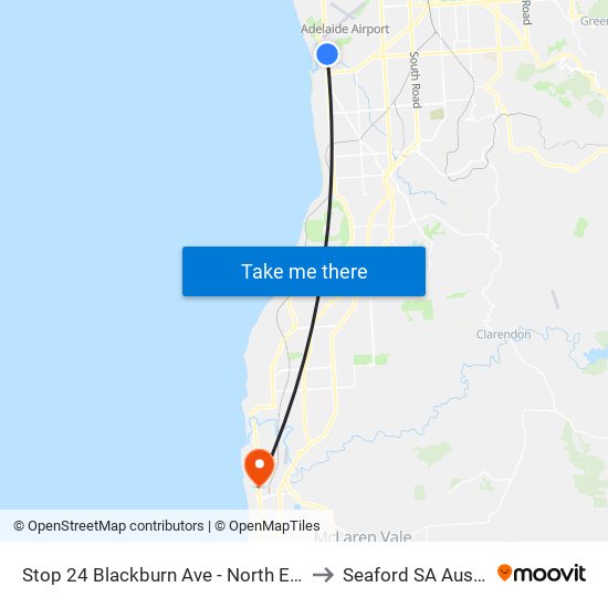 Stop 24 Blackburn Ave - North East side to Seaford SA Australia map