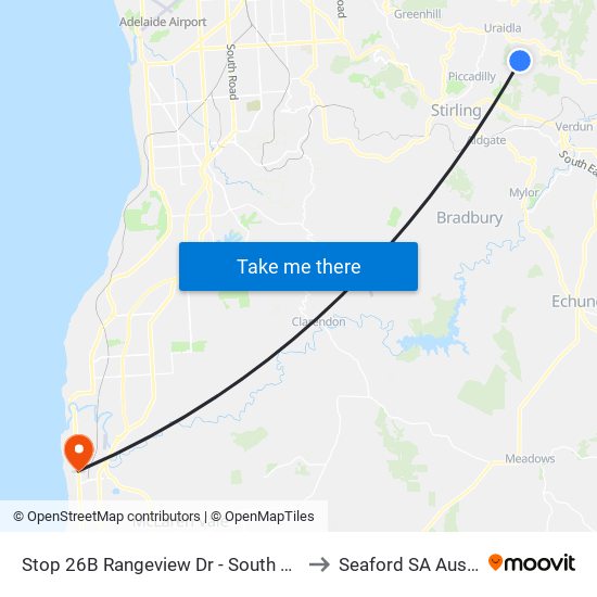 Stop 26B Rangeview Dr - South East side to Seaford SA Australia map