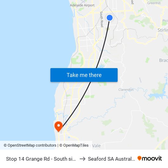 Stop 14 Grange Rd - South side to Seaford SA Australia map