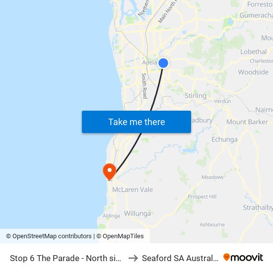 Stop 6 The Parade - North side to Seaford SA Australia map