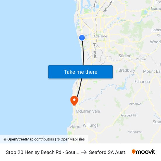 Stop 20 Henley Beach Rd - South side to Seaford SA Australia map