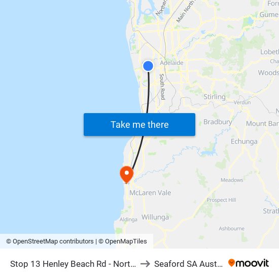 Stop 13 Henley Beach Rd - North side to Seaford SA Australia map