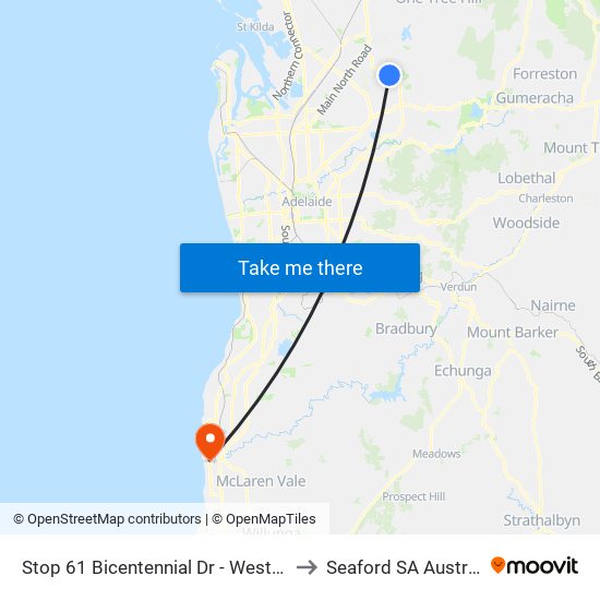 Stop 61 Bicentennial Dr - West side to Seaford SA Australia map