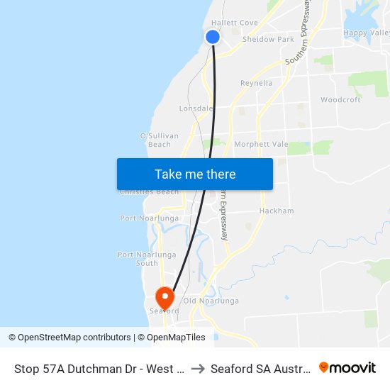 Stop 57A Dutchman Dr - West side to Seaford SA Australia map