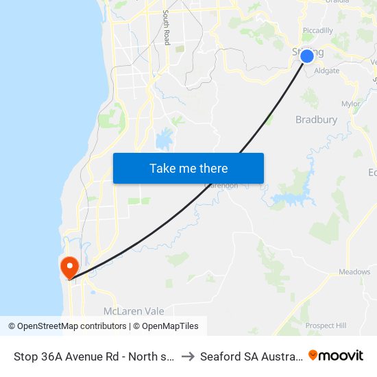 Stop 36A Avenue Rd - North side to Seaford SA Australia map